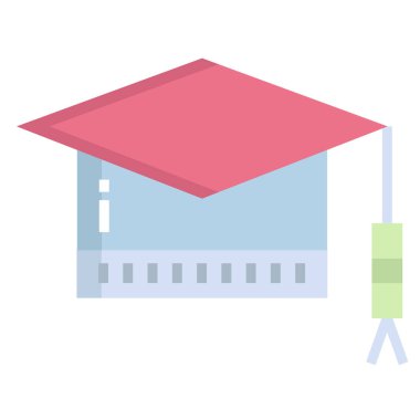 Mezuniyet. Web simgesi basit illüstrasyon