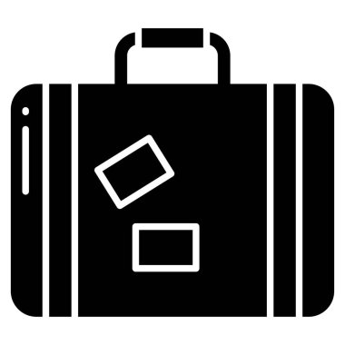 Beyaz arkaplanda basit bir vektör Suitcase simgesi