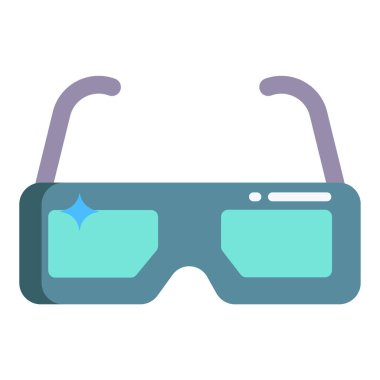 3D gözlükler. Web simgesi basit illüstrasyon