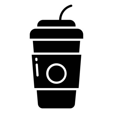 Beyaz arkaplanda basit vektör soda içecek simgesi