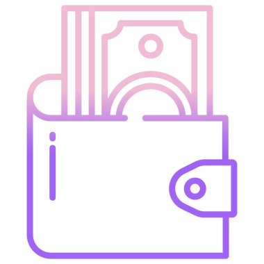 Cüzdan. Web simgesi basit tasarım