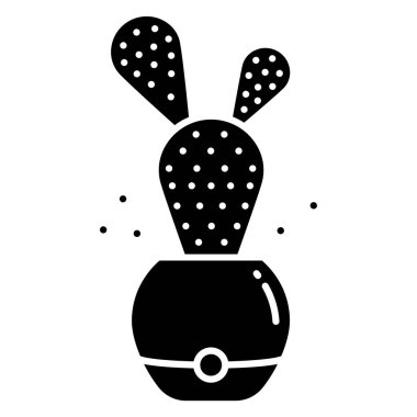 Beyaz arkaplanda izole edilmiş kaktüsün vektör simgesi