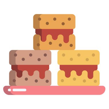 Çörek iyi pişmiş, vektör illüstrasyon simgesi 