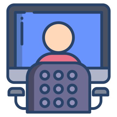 Bilgisayar monitörü. Basit vektör illüstrasyonu