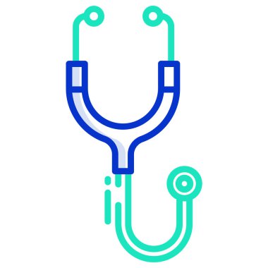 Beyaz arkaplanda steteskopun basit vektör simgesi