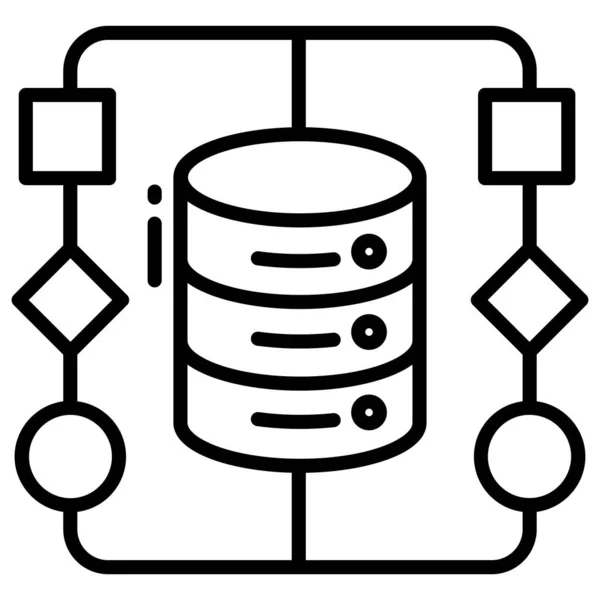 Cloud Databáze Plochá Ikona Pro Web Hosting — Stockový vektor