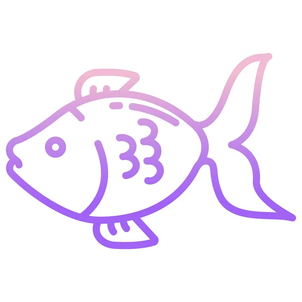 Icône Poisson Sur Fond Blanc — Image vectorielle