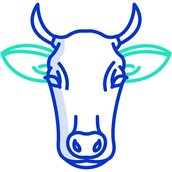 Vache Icône Web Illustration Simple — Image vectorielle