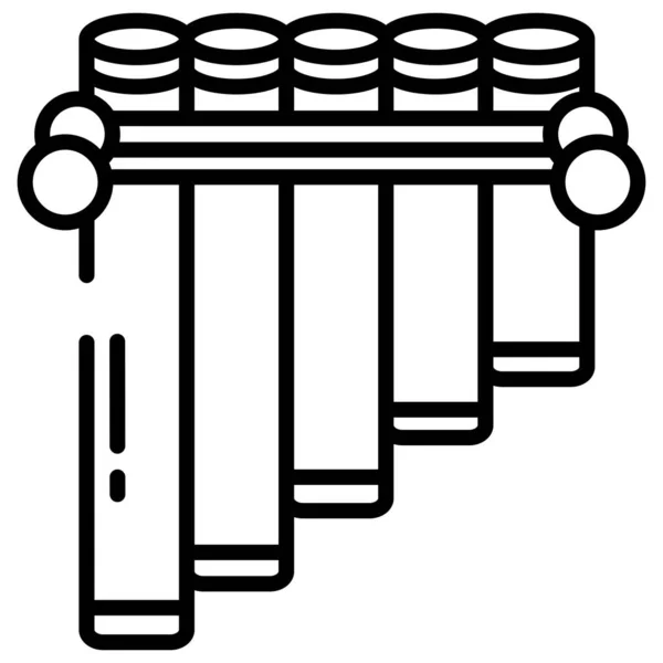 Flauta Peruana Icono Web Ilustración Simple — Vector de stock