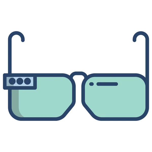 Icono Gafas Plano Ilustración Símbolo Signo Vector Aislado — Vector de stock