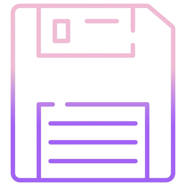 Icon Floppy Disc Vector Data Sign Symbol Line Art Style — Stock Vector