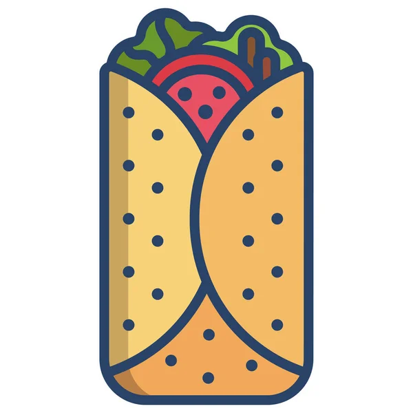 Fajita Icono Web Ilustración Simple — Vector de stock