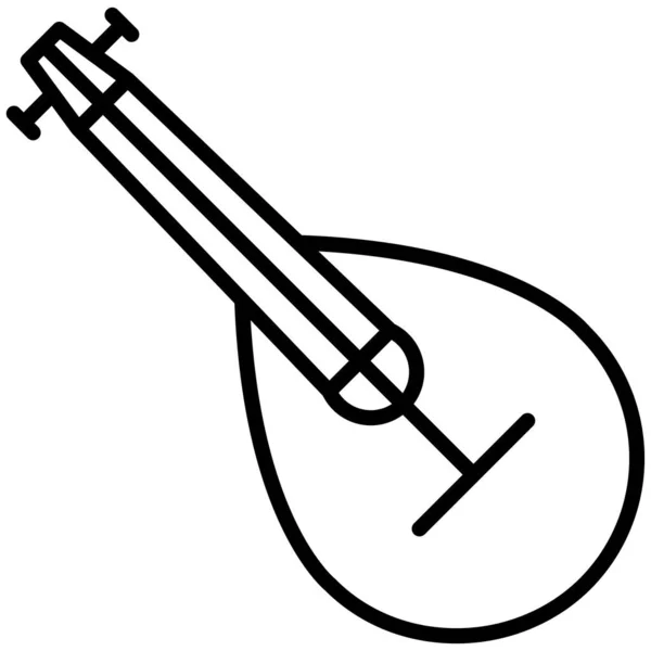 Lute Icono Web Ilustración Simple — Vector de stock