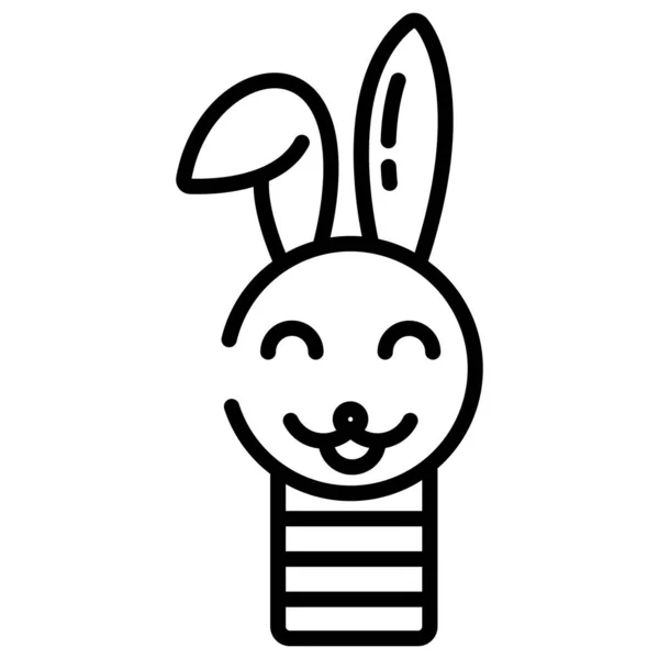 Niedliches Kaninchen Mit Eierohren Vektor Illustration — Stockvektor