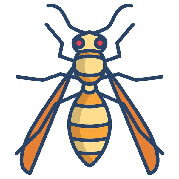 Simple Vector Icon Illustration Wasp Insect — Stock Vector