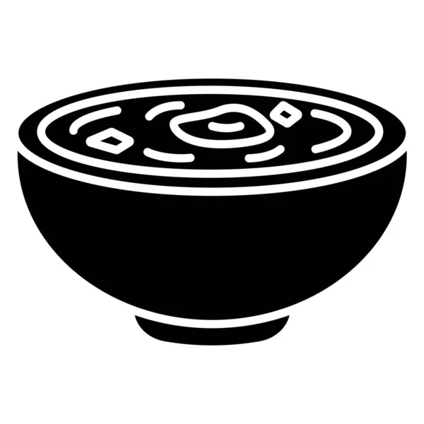 Simple Vector Icon Illustration Borscht Bowl — Stock Vector