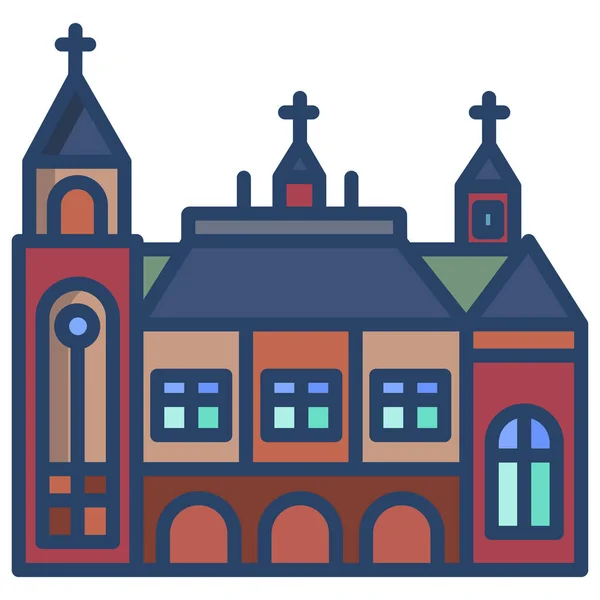 Église Icône Web Design Simple — Image vectorielle