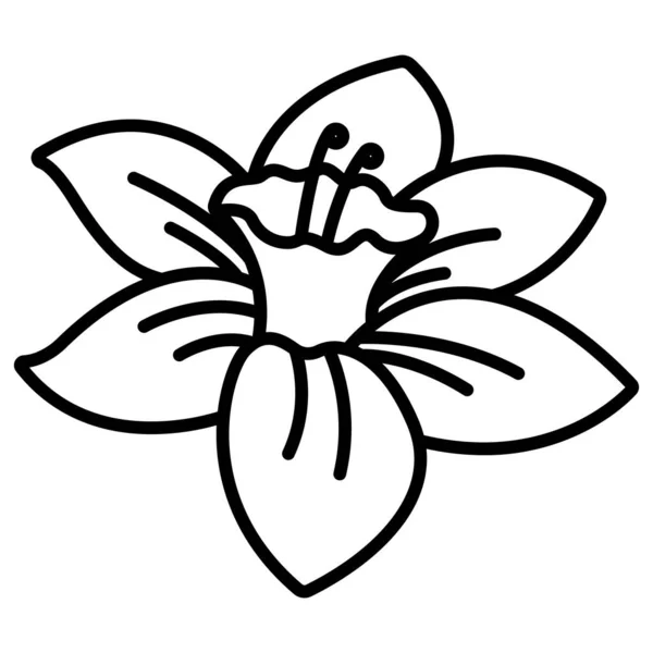 Dibujo Línea Una Flor — Vector de stock