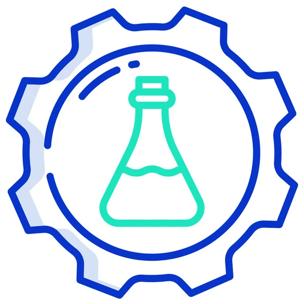 Химическая Фляжка Научные Технологии Плоский Дизайн Научных Лабораторных Биотехнологических Концепций — стоковый вектор