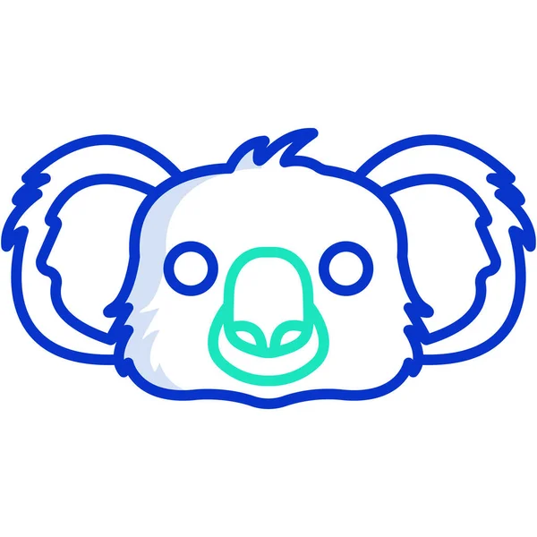 コアラのアウトラインロゴアイコン ウェブとデザインのためのオーストラリアの動物 ベクターイラスト — ストックベクタ