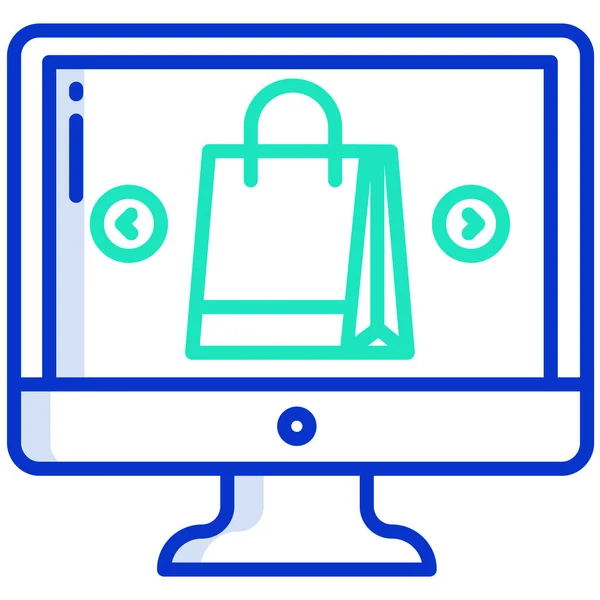 Compras Icono Web Ilustración Simple — Archivo Imágenes Vectoriales