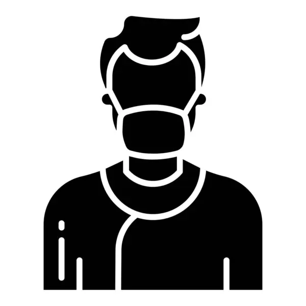 Hombre Con Máscara Icono Ilustración Simple Los Iconos Vectores Médicos — Vector de stock