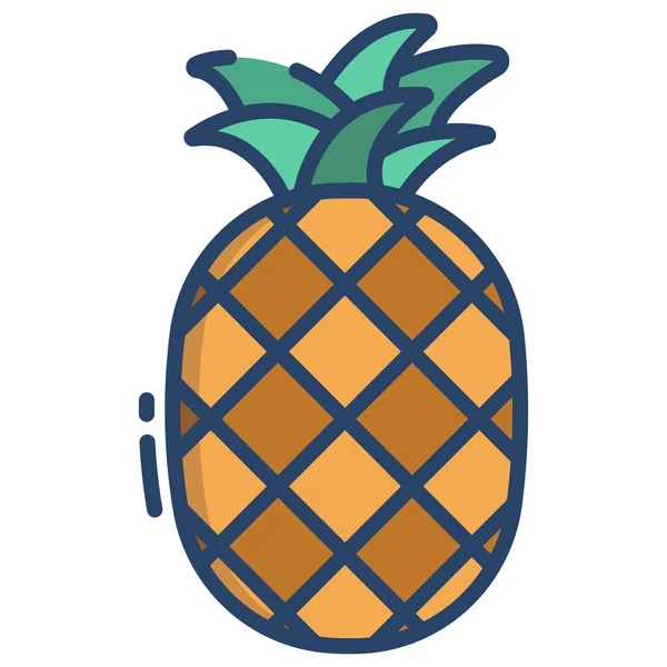 Ananas Ikona Web Prosta Ilustracja — Wektor stockowy