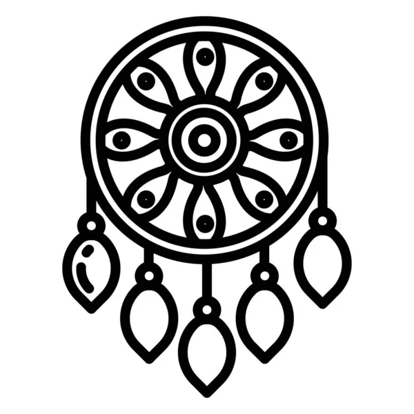 Ilustração Vetorial Ícone Dreamcatcher — Vetor de Stock