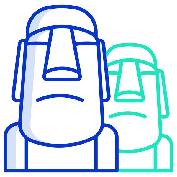 Vektor Illustration Moai Statyer — Stock vektor