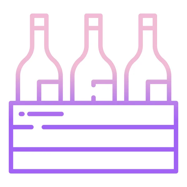 Icono Vector Simple Ilustración Botellas Vino — Archivo Imágenes Vectoriales