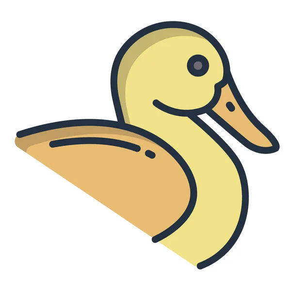 Duck Vector Icon Flat Style Illustration — Stock Vector