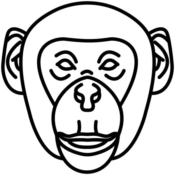 Singe Illustration Vectorielle Icône Web — Image vectorielle