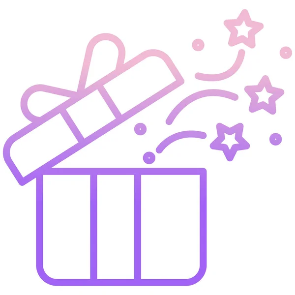 Einfaches Vektor Symbol Illustration Der Sich Öffnenden Geschenkbox — Stockvektor