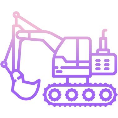 ekskavatör vektör simgesi modern illüstrasyon