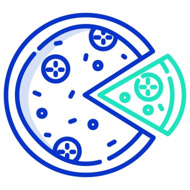 Pizza web simgesi, vektör çizim 