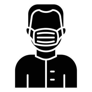 Tıbbi Maske Simgesi Vektör İllüstrasyonu