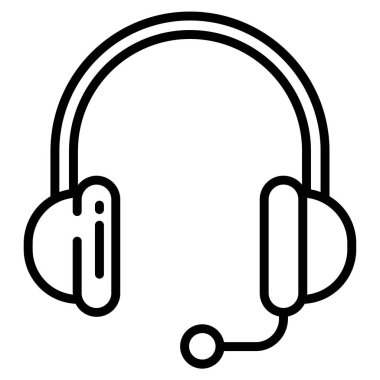 kulaklıklar web simgesi, vektör illüstrasyonu 