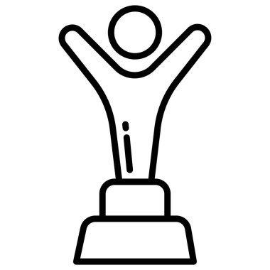 Kazandım. Web simgesi basit illüstrasyon