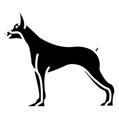 köpek silueti, siyah ve beyaz vektör çizimi