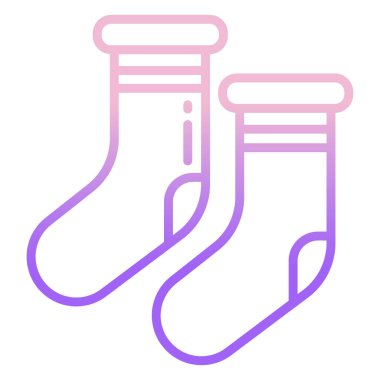 Beyaz arkaplanda basit vektör çorapları simgesi