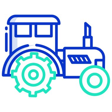 Traktör web simgesi, vektör çizim 