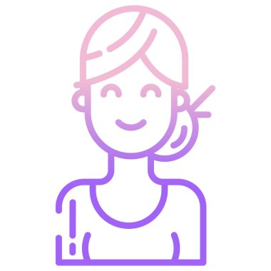 Kadın. Web simgesi basit illüstrasyon