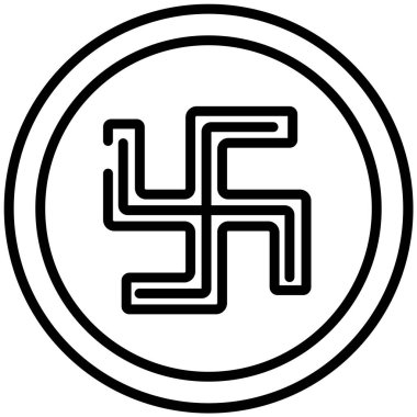 Beyaz arkaplanda Swasthik basit vektör simgesi