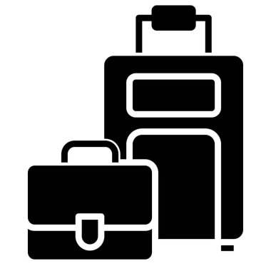 Basit vektör simgesi, bagaj illüstrasyonu 