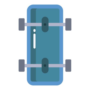 Beyaz arkaplanda basit bir kaykay simgesi