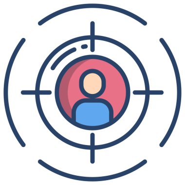 Kullanıcı Hedef Ağ simgesi basit vektör illüstrasyonu