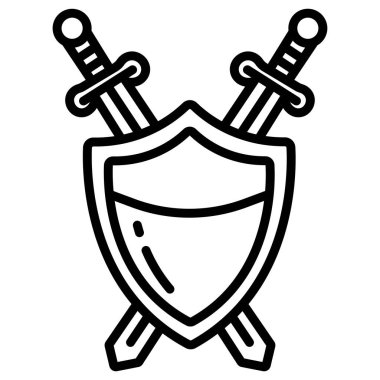 Kalkan. Web simgesi basit illüstrasyon