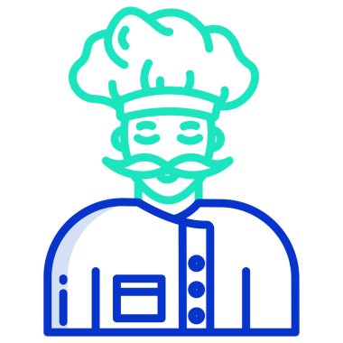 Basit vektör simgesi, erkek fırıncının çizimi