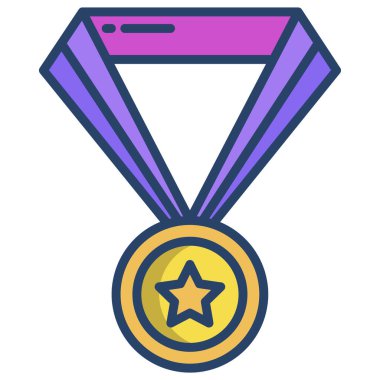 Basit vektör simgesi, madalya illüstrasyonu