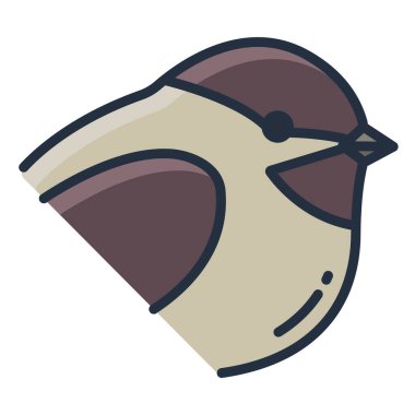 Serçe kuşunun vektör simgesi tasarımı 